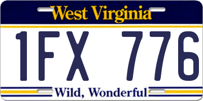 WV license plate 1FX776