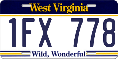 WV license plate 1FX778