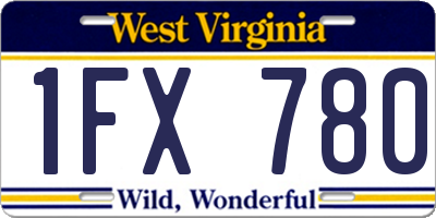 WV license plate 1FX780