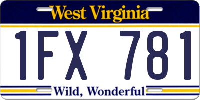 WV license plate 1FX781