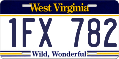 WV license plate 1FX782