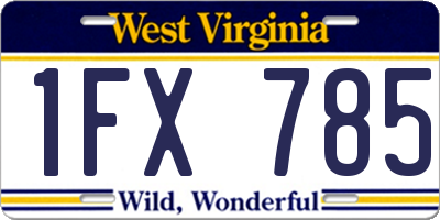 WV license plate 1FX785