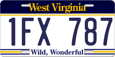 WV license plate 1FX787