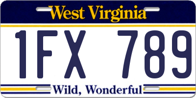 WV license plate 1FX789