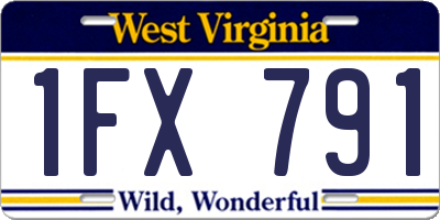 WV license plate 1FX791