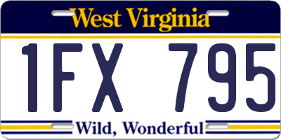 WV license plate 1FX795