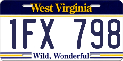 WV license plate 1FX798