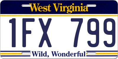 WV license plate 1FX799