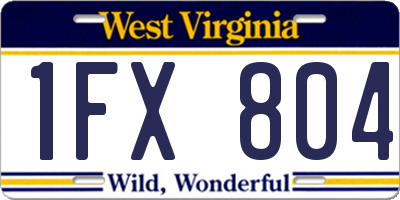 WV license plate 1FX804