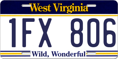 WV license plate 1FX806