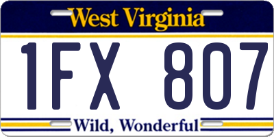 WV license plate 1FX807