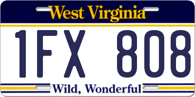 WV license plate 1FX808