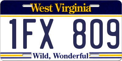 WV license plate 1FX809