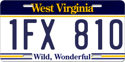 WV license plate 1FX810