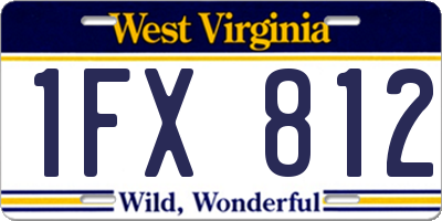 WV license plate 1FX812