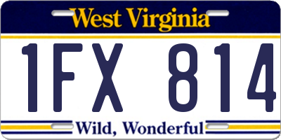 WV license plate 1FX814