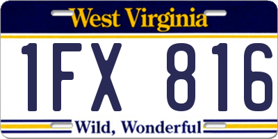 WV license plate 1FX816