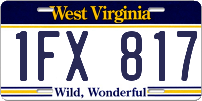 WV license plate 1FX817
