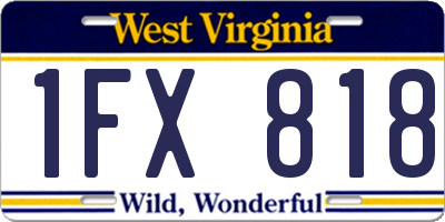 WV license plate 1FX818