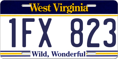 WV license plate 1FX823