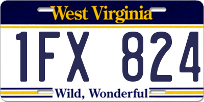 WV license plate 1FX824