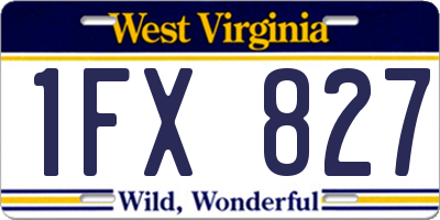 WV license plate 1FX827