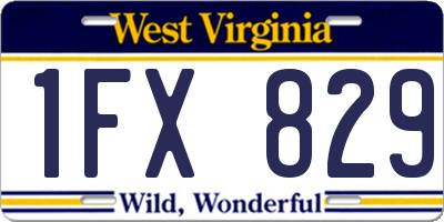 WV license plate 1FX829
