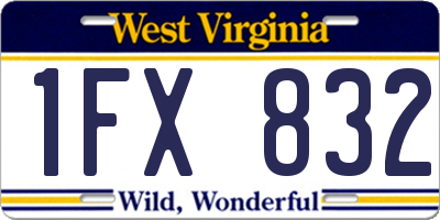 WV license plate 1FX832
