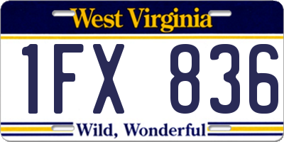 WV license plate 1FX836
