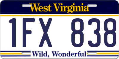 WV license plate 1FX838