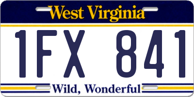 WV license plate 1FX841