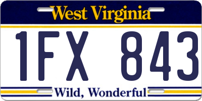 WV license plate 1FX843