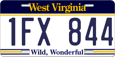 WV license plate 1FX844