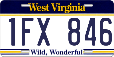 WV license plate 1FX846