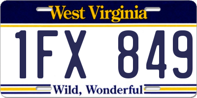 WV license plate 1FX849