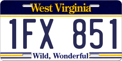 WV license plate 1FX851