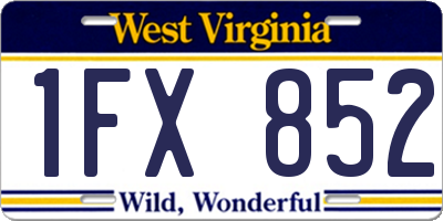 WV license plate 1FX852