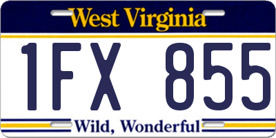 WV license plate 1FX855