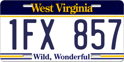WV license plate 1FX857