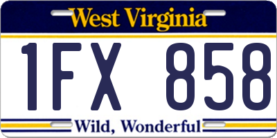 WV license plate 1FX858