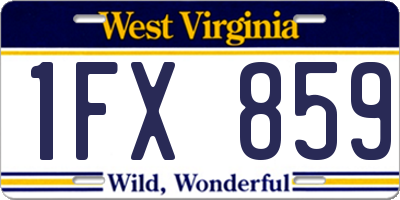 WV license plate 1FX859