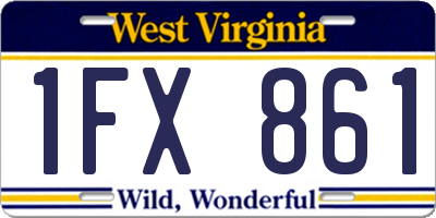 WV license plate 1FX861