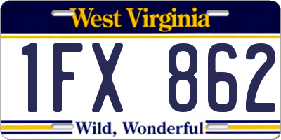 WV license plate 1FX862