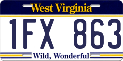 WV license plate 1FX863