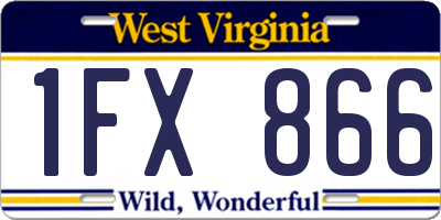 WV license plate 1FX866