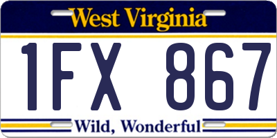 WV license plate 1FX867