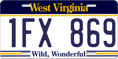 WV license plate 1FX869