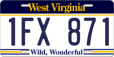 WV license plate 1FX871