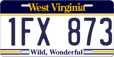 WV license plate 1FX873