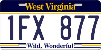 WV license plate 1FX877